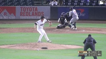 Enyervert Perez singles on a line drive to left fielder Ricardo Cova. Jose Alpuria scores.