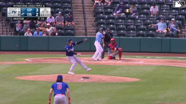 Daniel Schneemann homers (2) on a fly ball to center field.