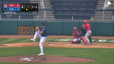 Jordan Williams triples (1) on a sharp line drive to center fielder Enddy Azocar.