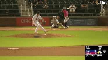 Dylan Jasso out on a sacrifice fly to center fielder Samuel Zavala. Connor Caskenette scores.