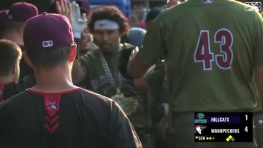 Luis Baez drills a three-run homer to left field