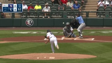 Dub Gleed homers (9) on a line drive to left center field.