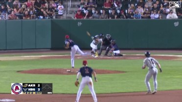 Juan Brito crushes two run homer to right field