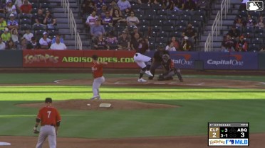 Zac Veen homers (5) on a fly ball to left field.