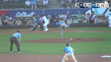 Jesus Valdez doubles (2) on a line drive to left fielder Clark Elliott. Druw Jones scores.