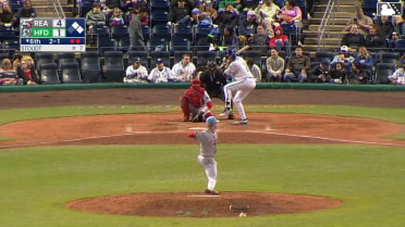 Benny Montgomery singles on a ground ball to left fielder Bryson Ware. Andy Perez scores. Roc Riggio to 2nd.