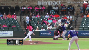 Braxton Fulford doubles (5) on a sharp line drive to center fielder Kellen Strahm. Vimael Machín scores. Chad Stevens scores.