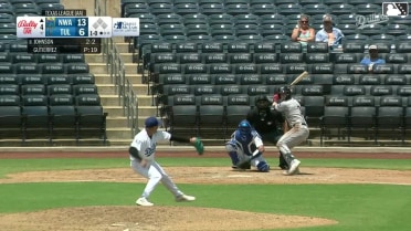 Justin Johnson homers (5) on a line drive to left field.