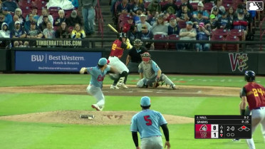 Tayden Hall homers (4) on a fly ball to left field. Eric Bitonti scores.