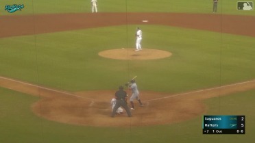 Joe Lampe lines a triple in the Arizona Fall League