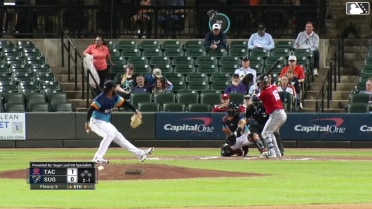 Patrick Wisdom homers (8) on a fly ball to center field.