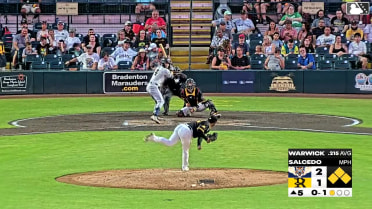 Jude Warwick out on a sacrifice fly to center fielder Canon Reeder. Jesus Pinto scores.