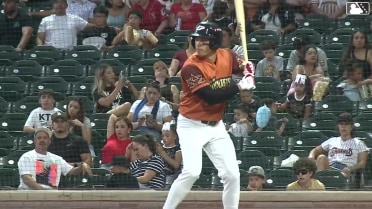 Dustin Harris homers (3) on a line drive to center field.