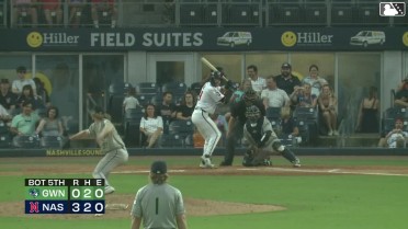 Tyler Black homers (4) on a fly ball to right field.