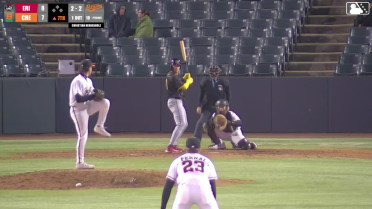 Izaac Pacheco homers (1) on a fly ball to left center field.