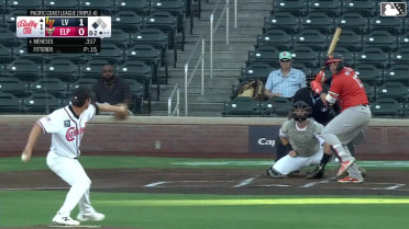 Joey Meneses doubles (27) on a ground ball to left fielder Carlos Rodríguez. Devin Taylor scores.
