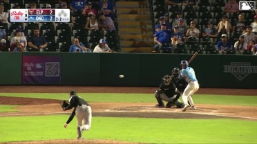 Zach Ehrhard homers (19) on a line drive to center field.