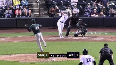 Wes Kath lifts an RBI double to center field 