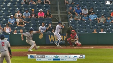 Peyton Wilson homers (2) on a fly ball to left field.