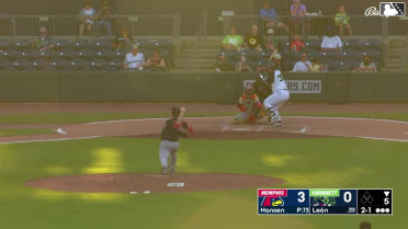 Sandy León homers (1) on a fly ball to left field.
