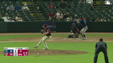 Max Holy doubles (8) on a line drive to left fielder Yeison Morrobel. Trevor Austin scores. Cameron Sisneros to 3rd.