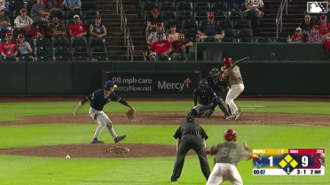 Jesús Báez singles on a fly ball to center fielder Carson Roccaforte. Rainiel Rodriguez scores. Ryan Campos to 3rd. Deniel Ortiz to 2nd.
