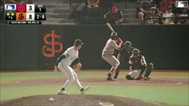 Pedro Blanco out on a sacrifice fly to right fielder Broedy Poppell. Brayden Dowd scores.
