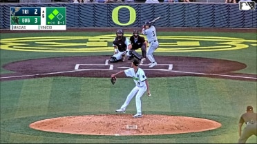 Johan Macias singles on a ground ball to center fielder Lisbel Diaz, deflected by pitcher Esmerlin Vinicio. Peter Burns scores. Kevin Bruggeman scores.