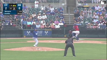 Ben Cowles grounds into a double play, shortstop Ben Ross to second baseman Cody Morissette to first baseman Aaron Sabato. Greg Jones scores. Kevin Alcántara out at 2nd. Ben Cowles out at 1st.