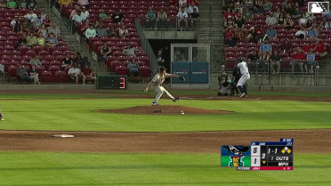 Khadim Diaw doubles (10) on a sharp line drive to left fielder Luke Pelzer. Brandon Winokur scores. Eduardo Tait to 3rd.