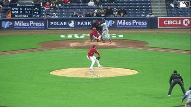 Cristian Pache singles on a ground ball to center fielder Nate Eaton. Ryan Clifford scores.