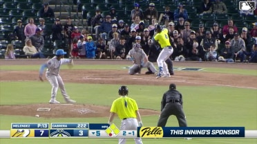 Roni Cabrera grounds into a force out, fielded by third baseman Cole Mathis. Yandel Ricardo scores. Josh Hammond out at 3rd. Hyungchan Um to 2nd. Roni Cabrera to 1st.