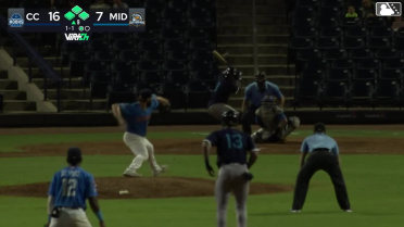 Yamal Encarnacion out on a sacrifice fly to center fielder Ryan Lasko. Jason Schiavone scores.
