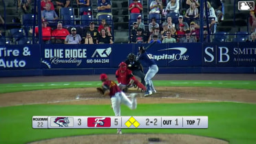 John Bay out on a sacrifice fly to center fielder Pedro León. Kevin Parada scores.