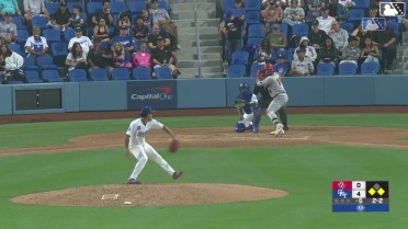 Kendrey Maduro out on a sacrifice fly to right fielder Ching-Hsien Ko. Hayden Alvarez scores.
