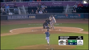 Jordan Groshans homers (7) on a fly ball to left center field.