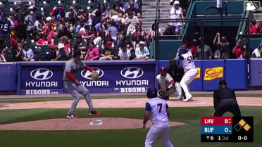Willie MacIver triples (2) on a sharp fly ball to left fielder Felix Reyes, deflected by center fielder Dylan Carlson. Davis Schneider scores. Josh Kasevich scores.