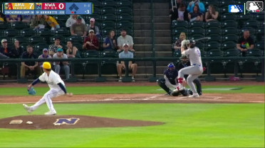 Danny Serretti homers (1) on a fly ball to left center field.