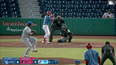 Nathan Humphreys out on a sacrifice fly to center fielder Jake Cook. Robert Phelps scores.