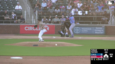 Andy Garriola homers (14) on a fly ball to left field.
