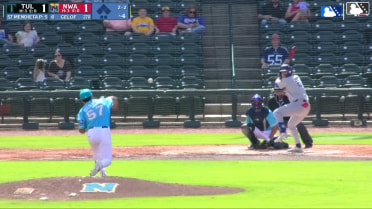 Jake Gelof homers (34) on a line drive to left field.