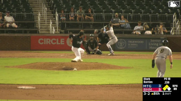 Gregory Barrios out on a sacrifice fly to left fielder Samuel Zavala. Will Simpson scores.