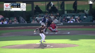 Manuel Pena homers (4) on a fly ball to right field.