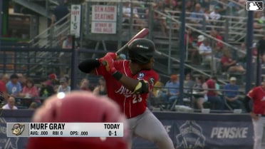 Murf Gray homers (1) on a fly ball to left field.