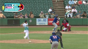 Corey Collins singles on a line drive to left fielder Joel Dragoo. Mitch Voit scores.