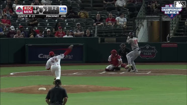 Andrew Pinckney strikes out on a foul tip.