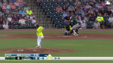 Manuel Campos singles on a line drive to center fielder Henry Ramos. Matt Scannell scores. Yamvier Carrero to 2nd.