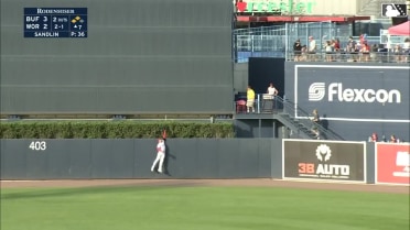 Trayce Thompson robs a home run at the wall
