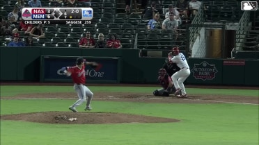 Thomas Saggese homers (2) on a fly ball to center field.