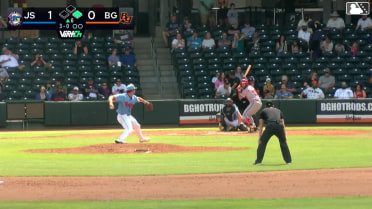 Jose Colmenares singles on a line drive to left fielder Angel Mateo. John Spikerman scores.